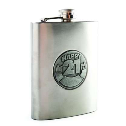 21st Engravable Metal Flask