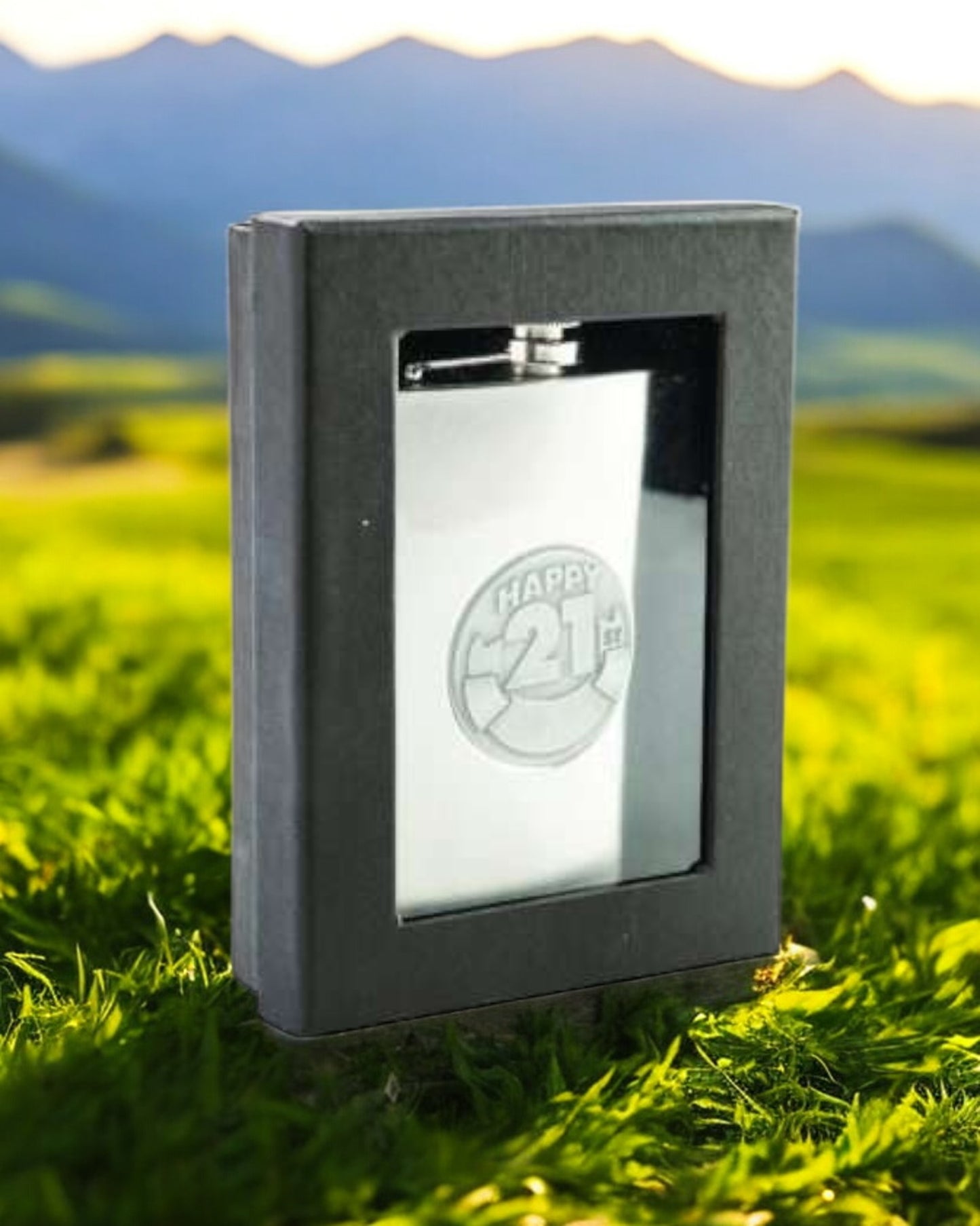 21st Engravable Metal Flask