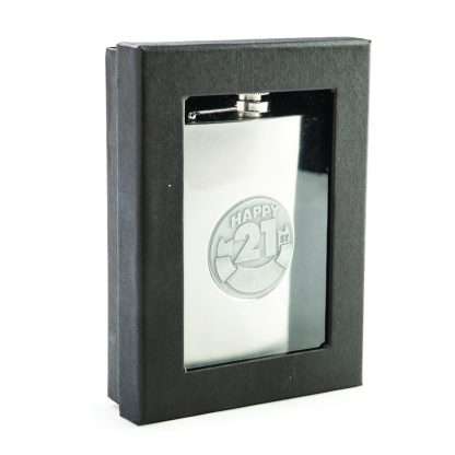 21st Engravable Metal Flask