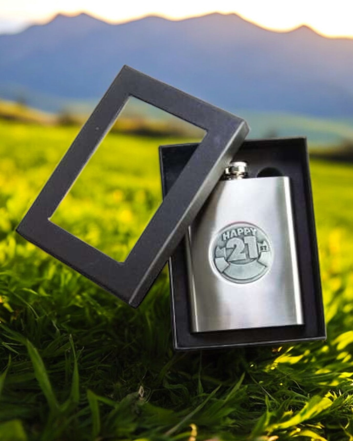 21st Engravable Metal Flask