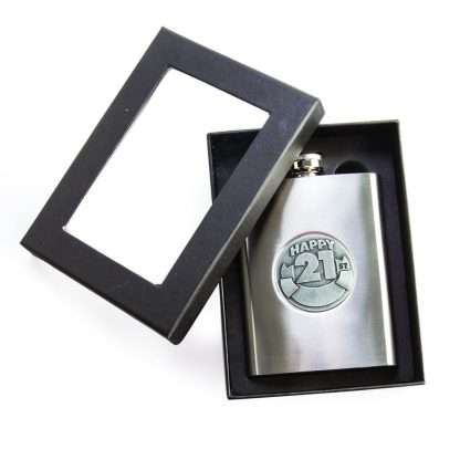 21st Engravable Metal Flask