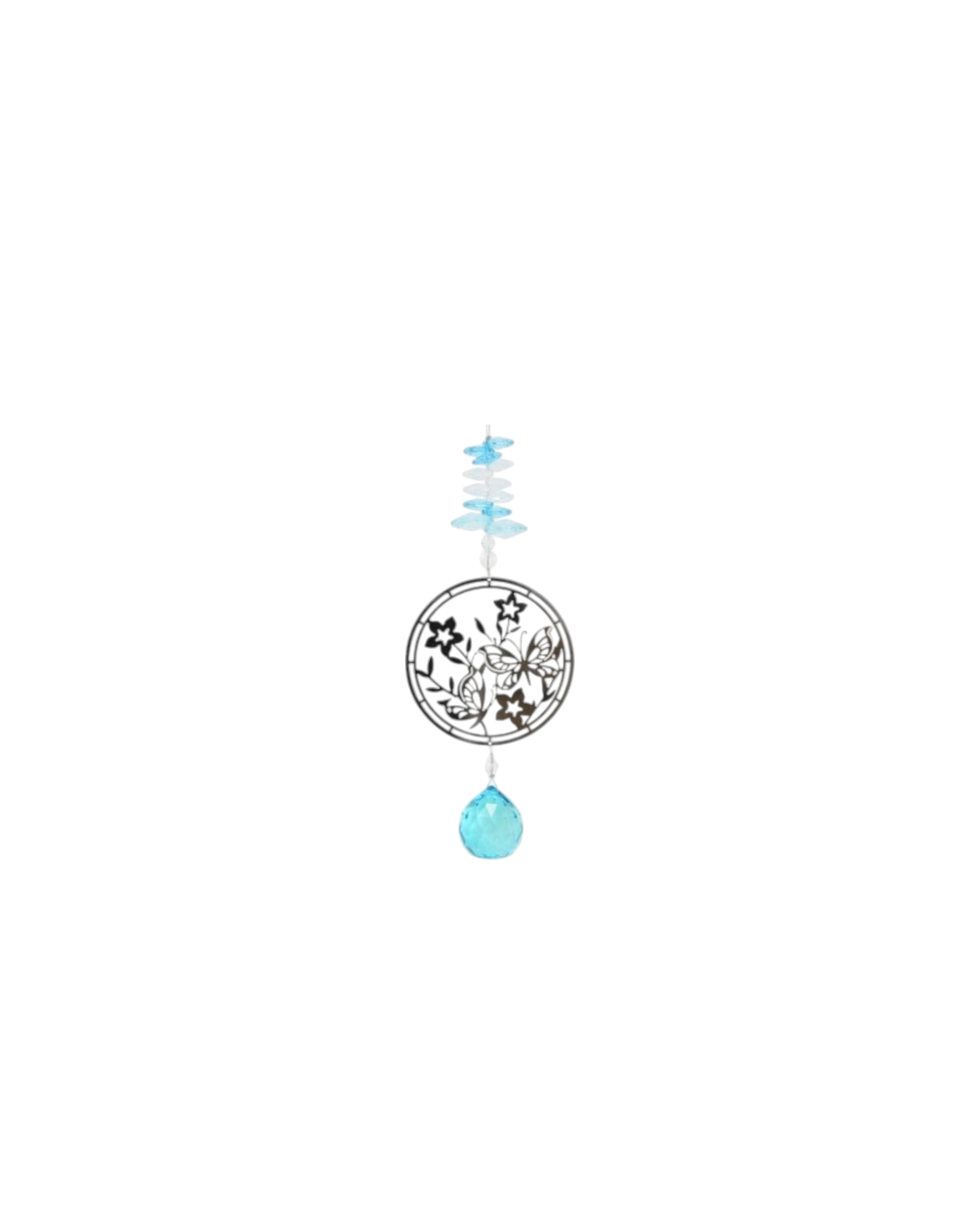 Silver ButterFly Hanging Suncatchers with Gems