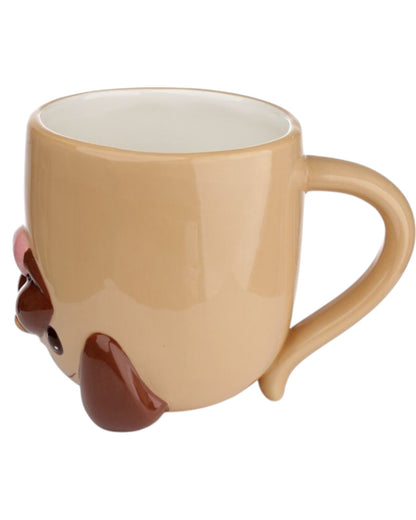 Mopps Pug Upside Down Ceramic Shaped Mug
