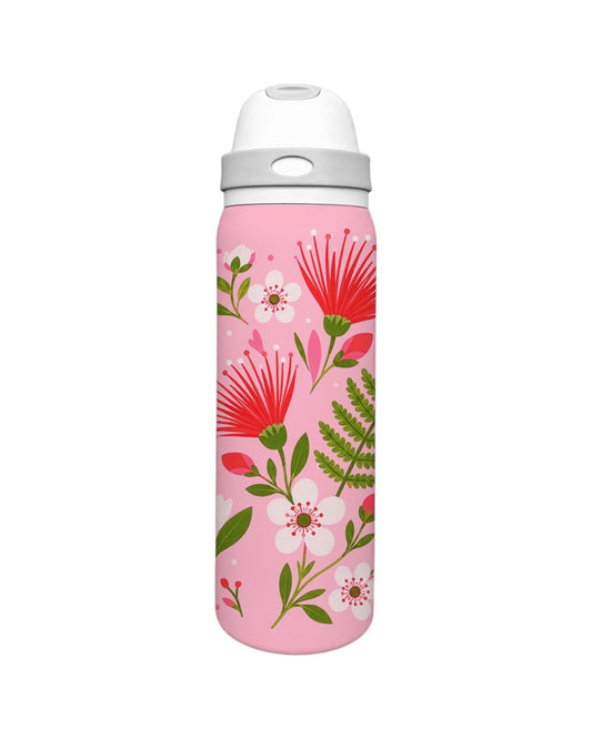 Drink Bottle - Floral NZ Pink