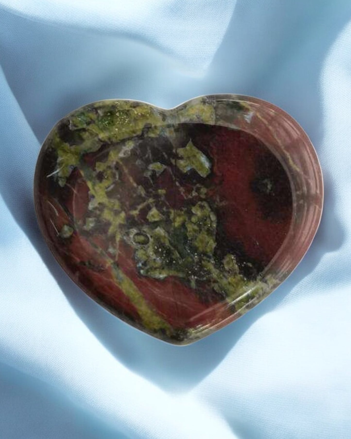 Dragon Bloodstone Worry Stone Heart