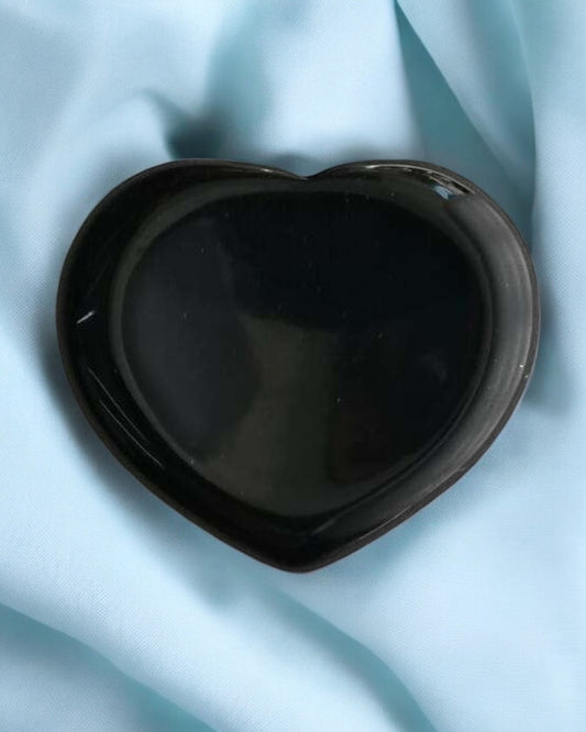 Obsidian Worry Stone Heart