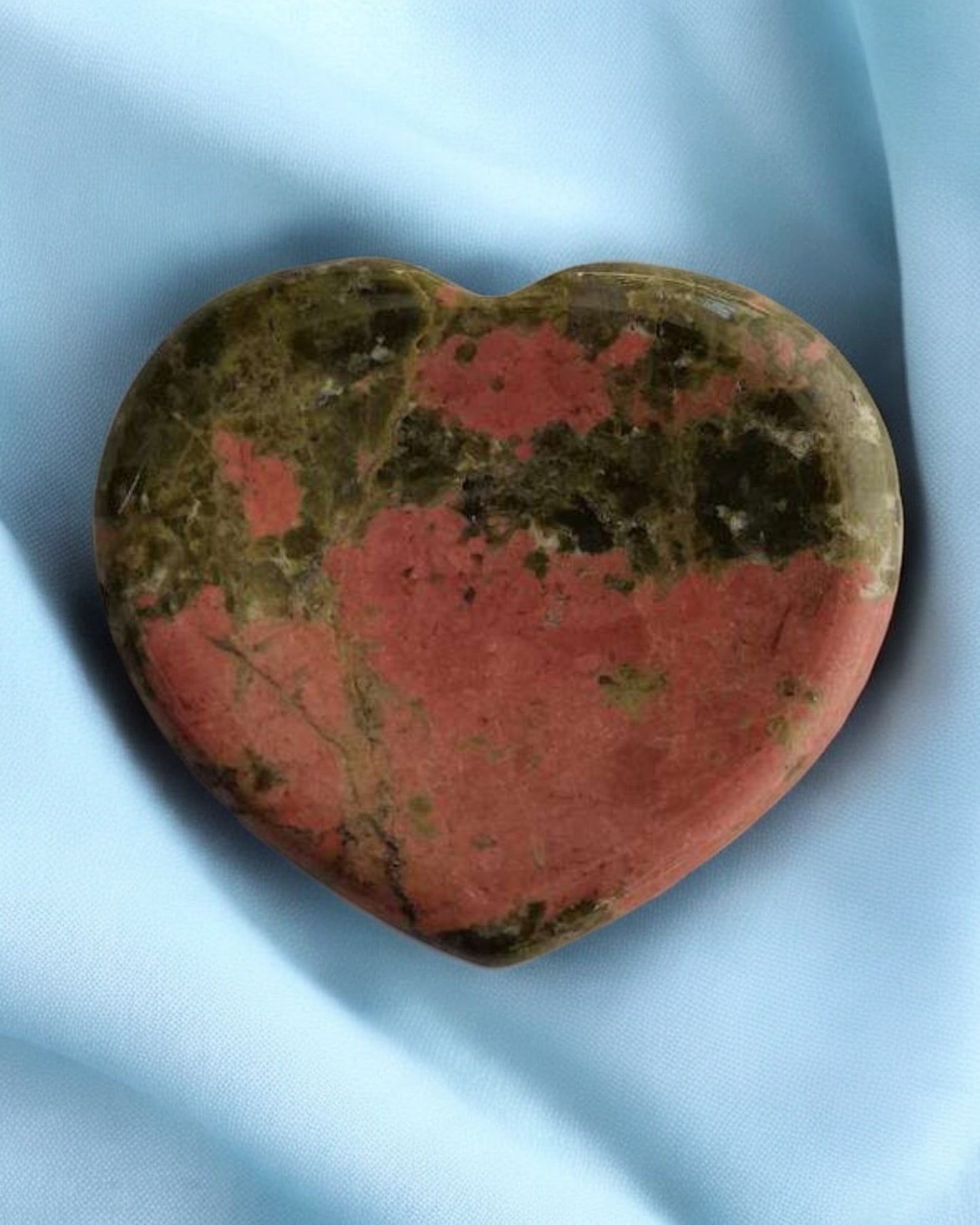 Unakite Worry Stone Heart