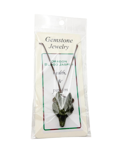 Wolf Head Pendant Dragons Blood Jasper