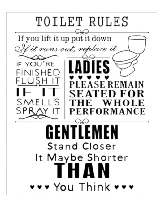 MDF Plaque Toilet Rules