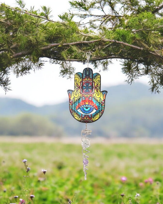 Wind Spinner Boho Hamsa