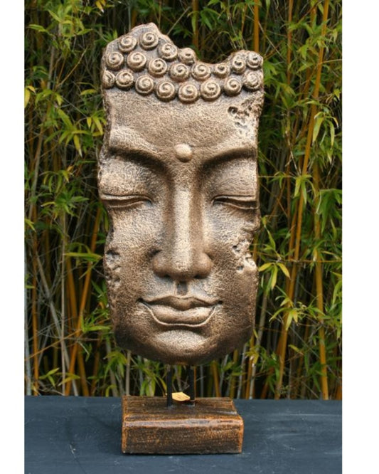 Buddha Face On Stand Gold/Black 70cm