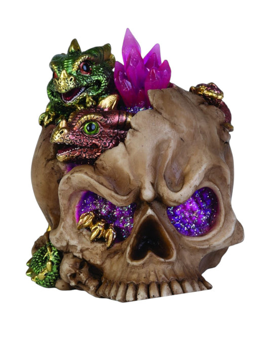 LED Skull with dragons