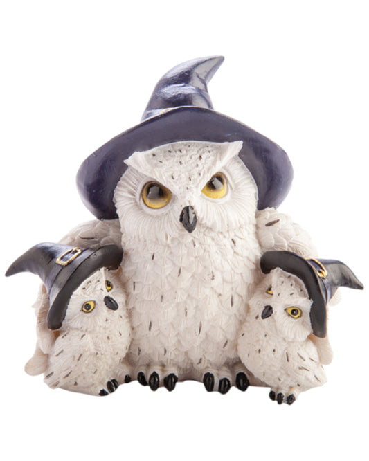 Snowy Owl Family Figurine