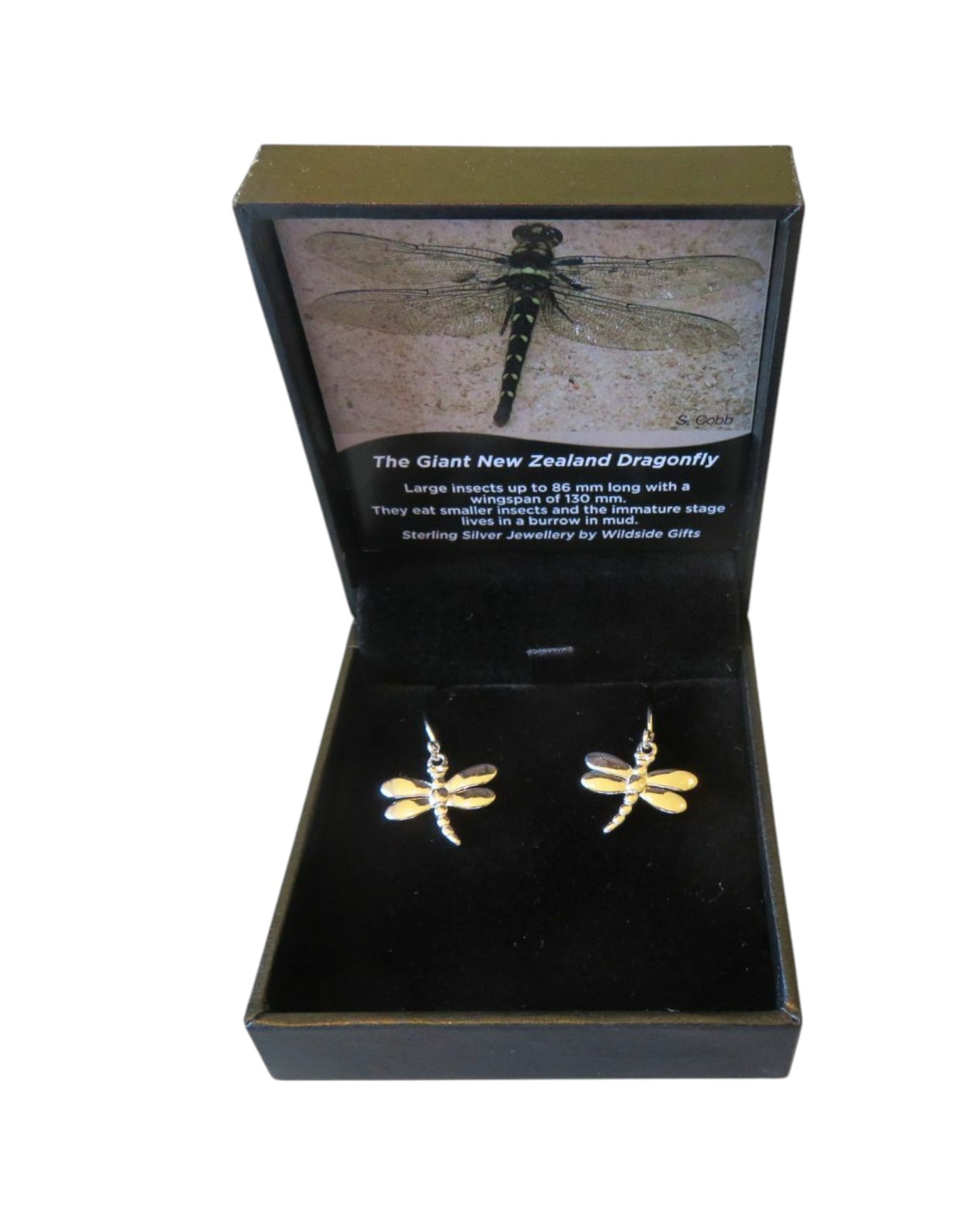 Dragonfly Earrings solid sterling silver on sterling silver chain