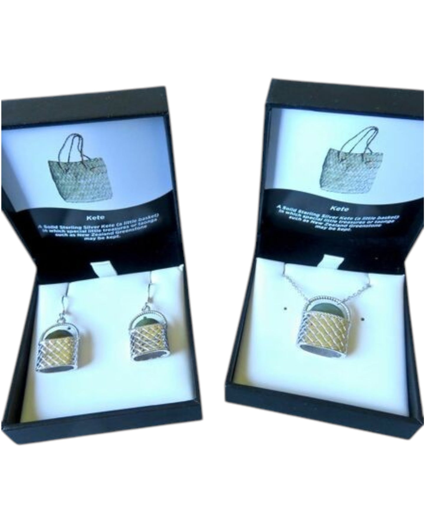 Sterling Silver Kete with NZ Greenstone Earrings