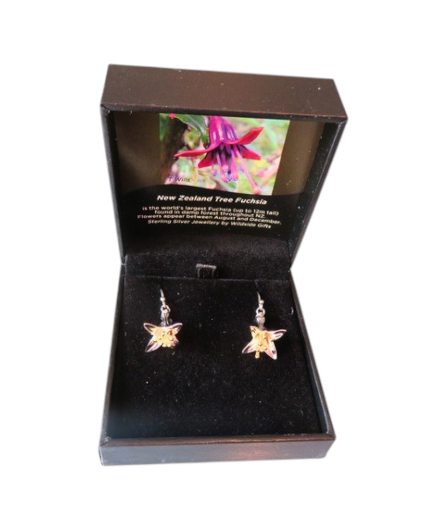 Fuchsia Sterling Silver Dangly Drop Earrings