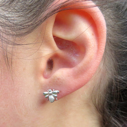 STERLING SILVER BEE STUD EARRINGS