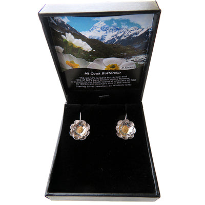 STERLING SILVER MT COOK LILY DROP EARRINGS
