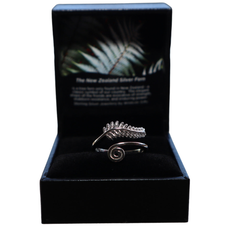 FERN AND KORU STERLING SILVER RING