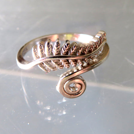 FERN AND KORU STERLING SILVER RING