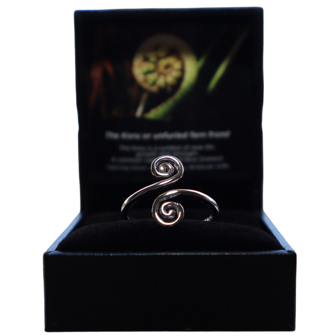 DOUBLE KORU STERLING SILVER RING