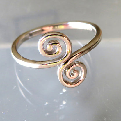 DOUBLE KORU STERLING SILVER RING