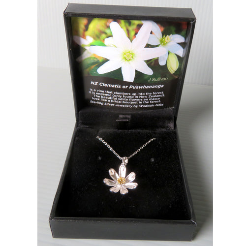 SILVER CLEMATIS PENDANT