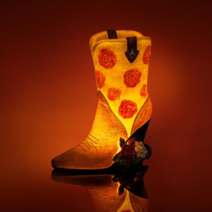 Rose Cowboy Boot Table Lamp