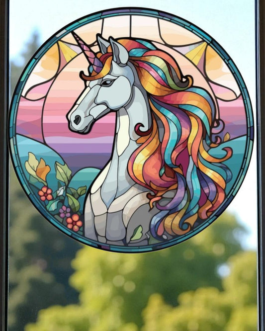 Unicorn Stained Glass Hanger - NEW