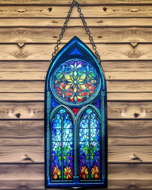 Glass Suncatcher Cathedral  - Flower of Life