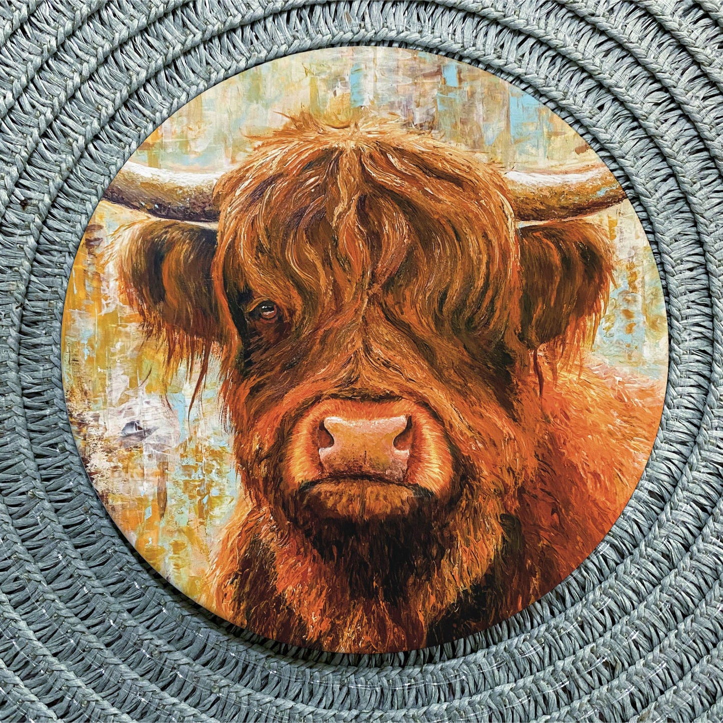 Highland Cow Ceramic Coaster
