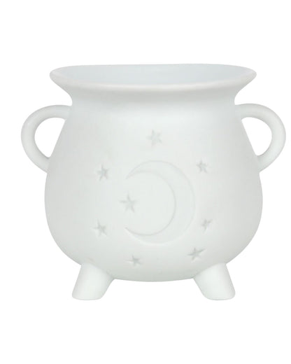 White Mystical Moon Cauldron Oil Burner