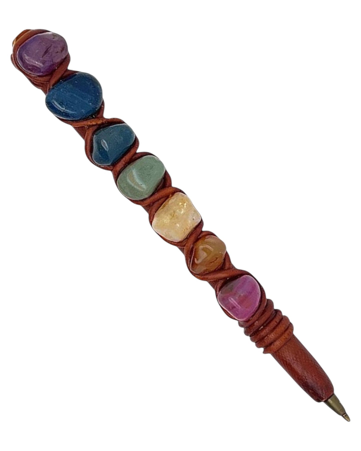 Chakra Crystal Pen – 7 Stone Handmade Refillable Ballpoint
