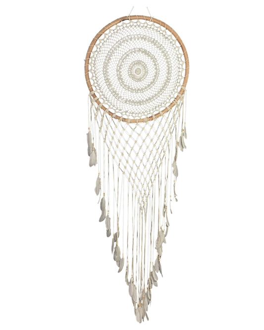 Dreamcatcher Rattan Macrame White