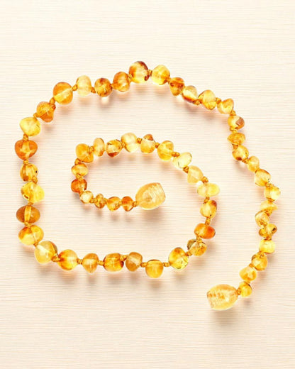 Gold-Circle-11 inch Amber Necklace