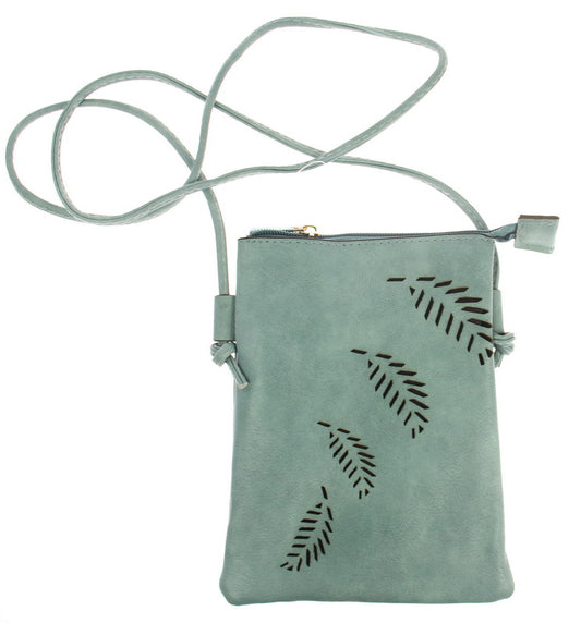 Fern cutout Phone Bag Aqua