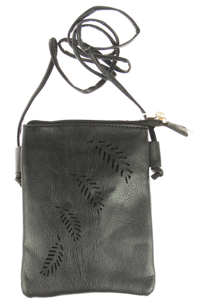 Fern cutout Phone Bag Black
