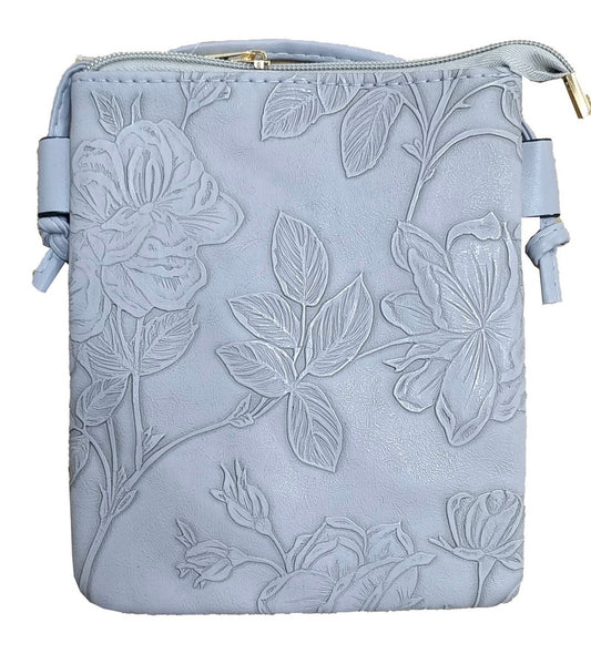 Hibiscus emboss Phone Bag Grey