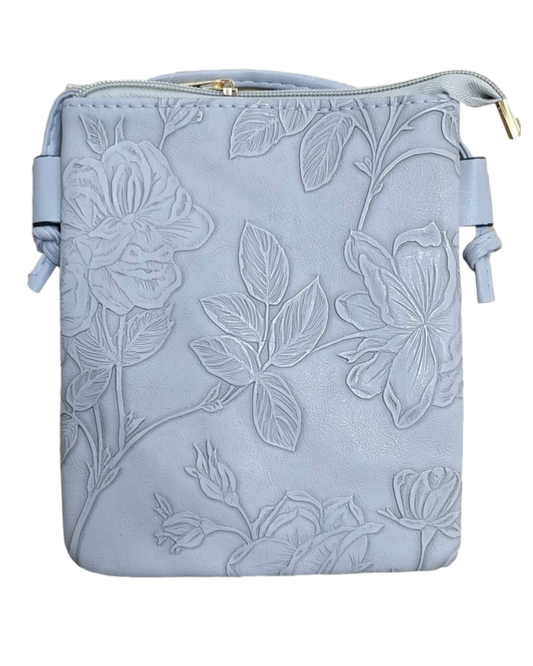 Hibiscus emboss Phone Bag Grey