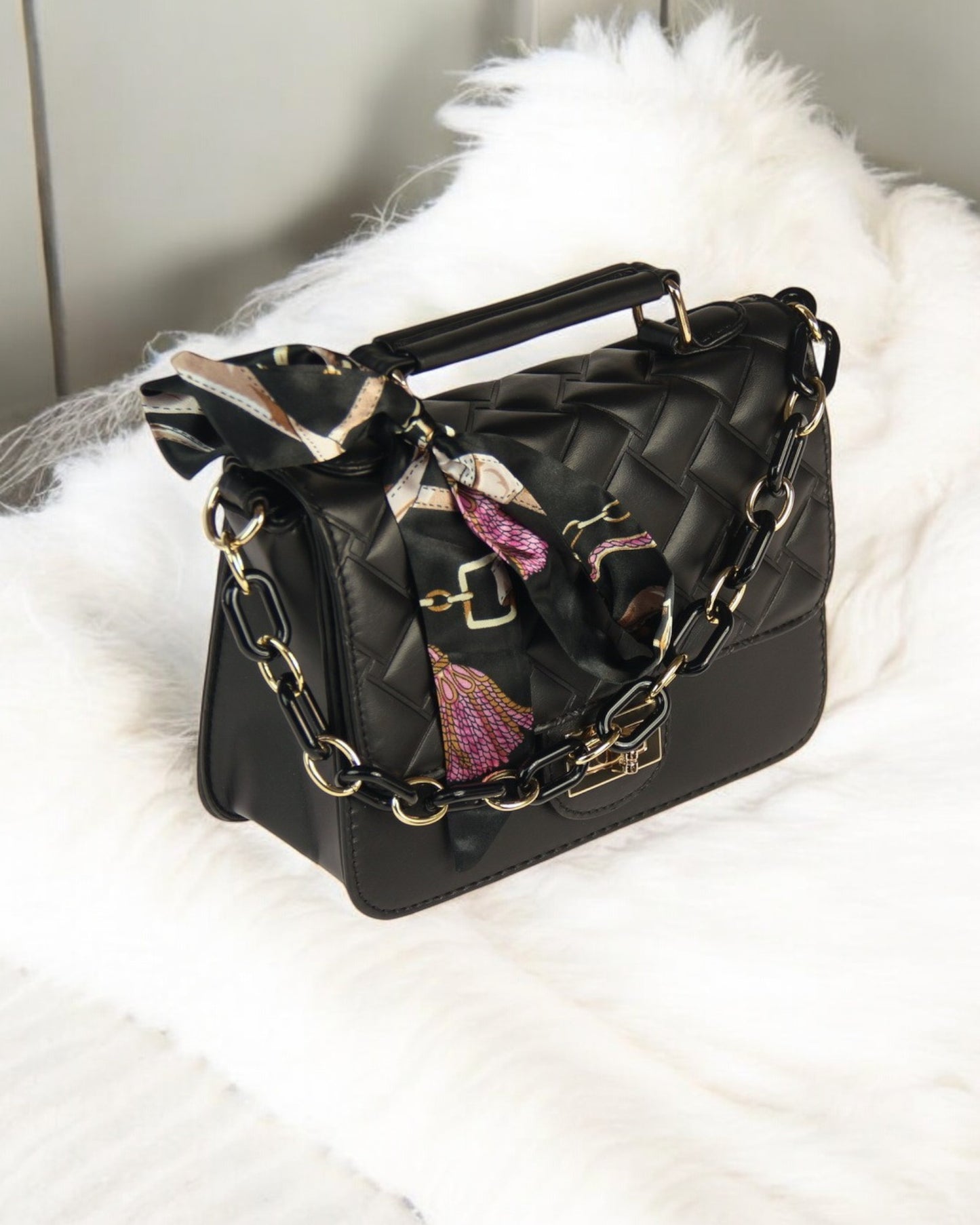 Chain & Scarf bag bag Black