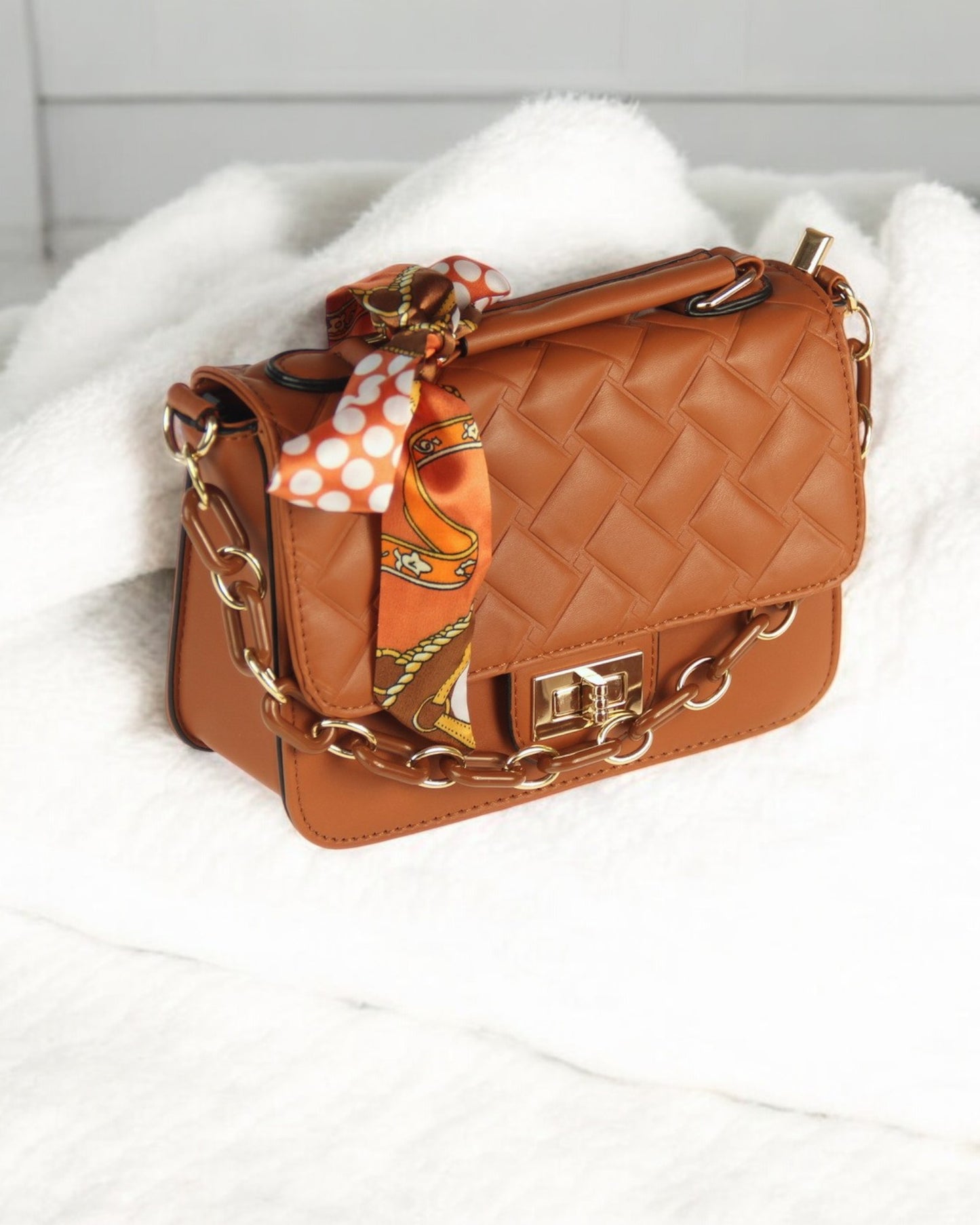 Chain & Scarf bag bag CAMEL