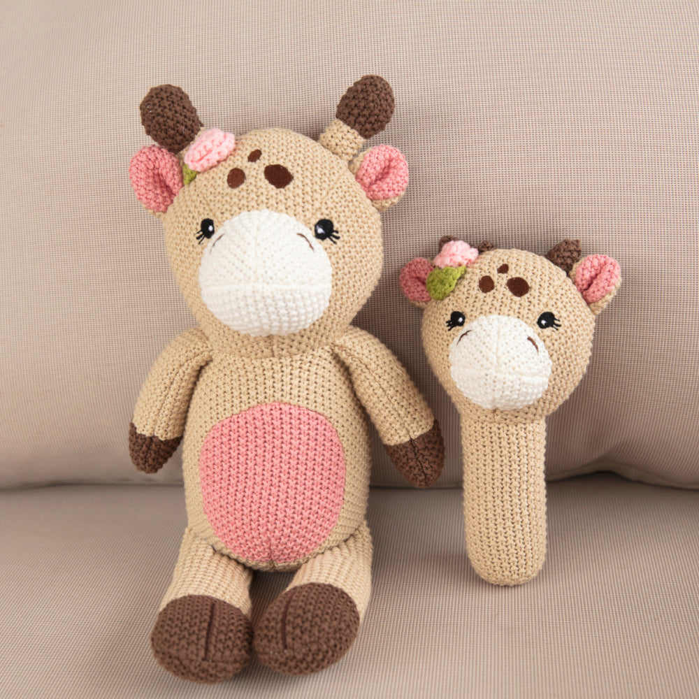 Baby Giraffe Knitted Rattle