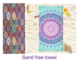 Sand free Towel - Diamonds pattern mandalas