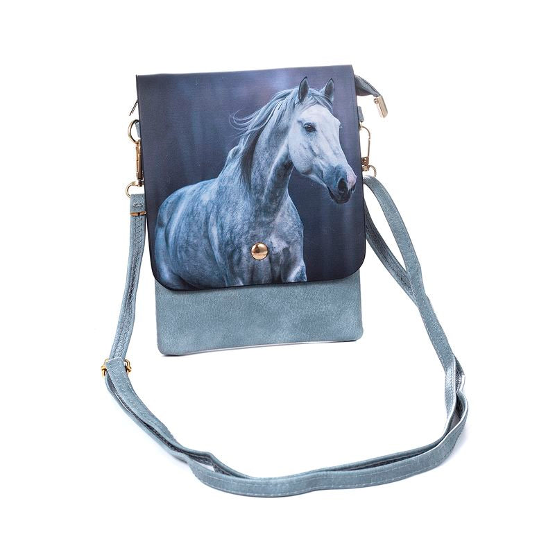 Grey Horse Flap Bag