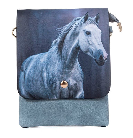 Grey Horse Flap Bag