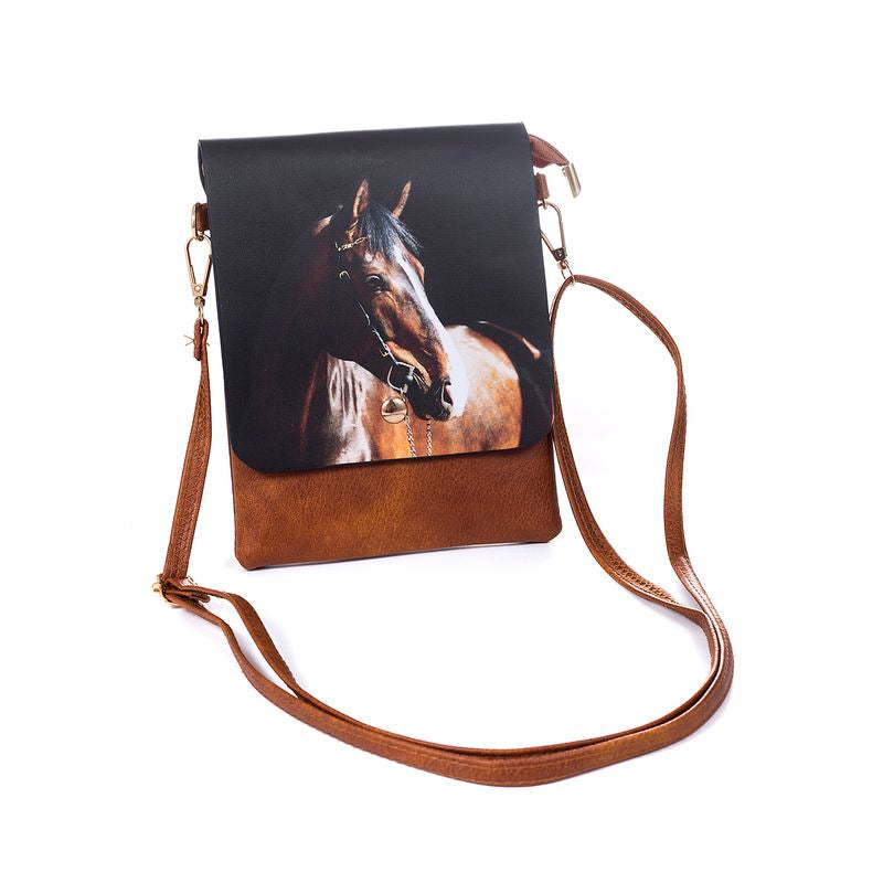 Horse Brown Flap Bag
