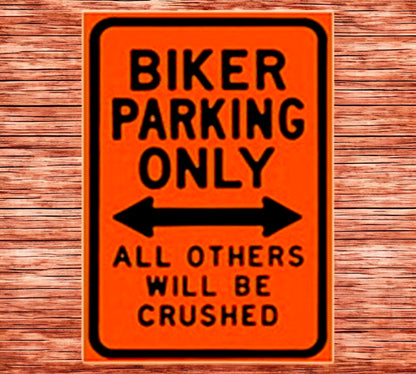 Biker Parking Metal Wall Art