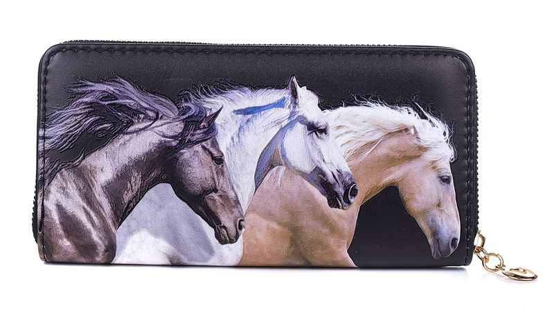 Three Horses Zip Wallet