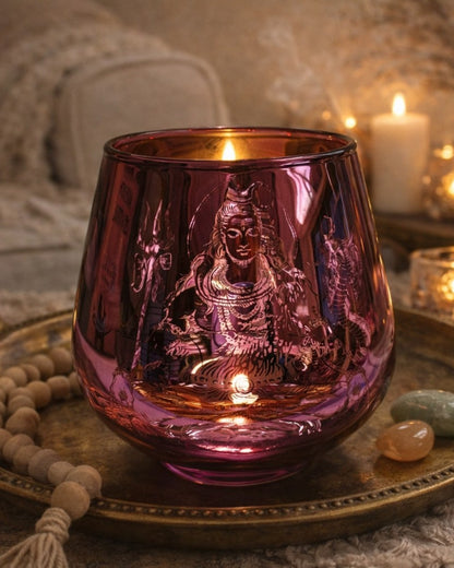 Candle Holder - Shiva (4 in.) 2 pcs: Pink