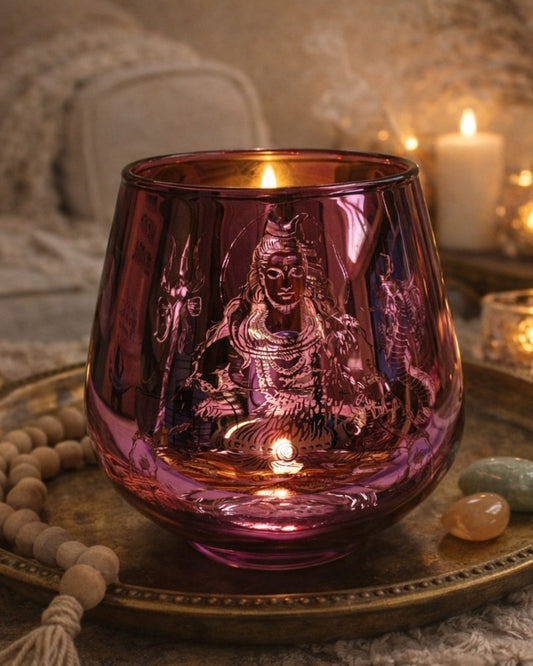 Candle Holder - Shiva (4 in.) 2 pcs: Pink